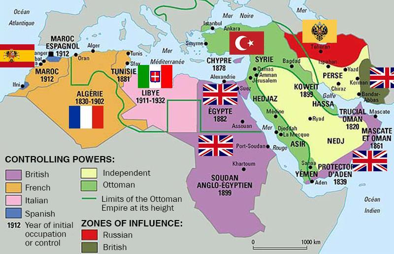 In 1914 this was the Middle East WWI was the final blow to the Ottoman Empire after 500 years of control over the majority of the region.