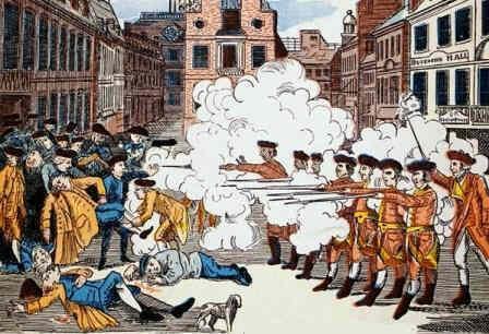 The Boston Massacre 1770 When Customs officials were sent to collect taxes, the Boston populace treated them poorly and in response two British regiments were sent to protect the commissioners.