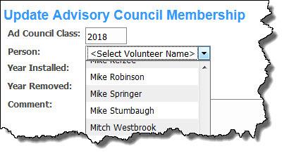 Getting Started the First Time (recording 2018 election) If you are the first Advisory Council Secretary to input information into KairosMessenger, then you will NEED to record the existing Advisory