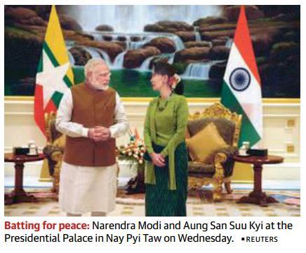 Continue Page-1,10- Modi gives call to respect Myanmar s