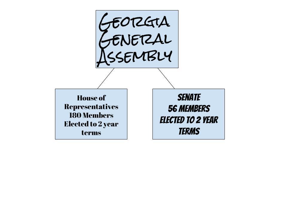 The Legislative Branch S8CG2 Analyze the role of the legislative branch in Georgia. a. Explain the qualifications for members of the General Assembly and its role as the lawmaking body of Georgia. b. Describe the purpose of the committee system within the Georgia General Assembly.