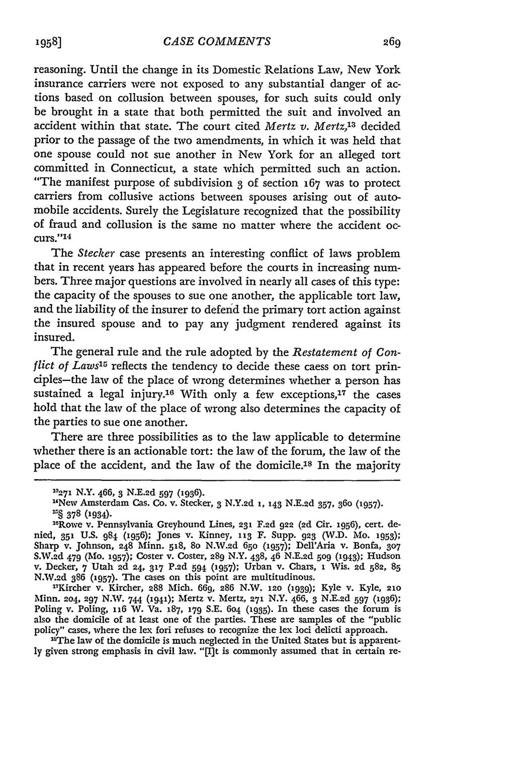 1958] CASE COMMENTS reasoning.