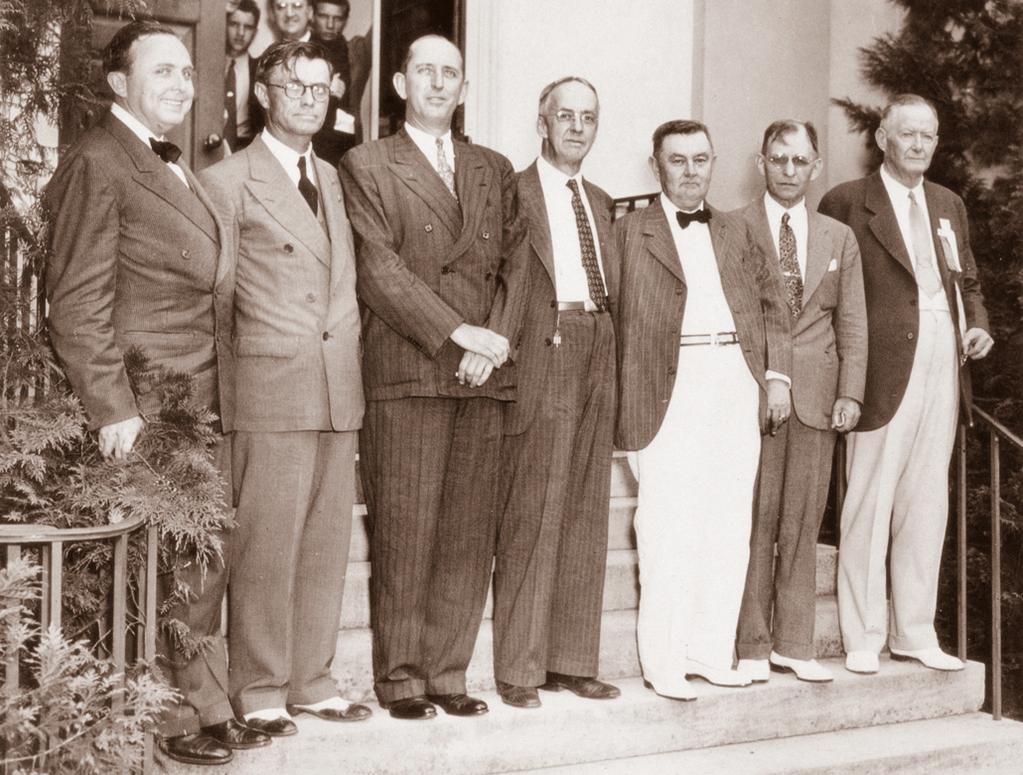 Above: This 1939 photograph shows some of the governors who served Georgia from 1911 to 1941. They are, left to right, Ed Rivers, Eugene Talmadge, Richard B. Russell, Jr.