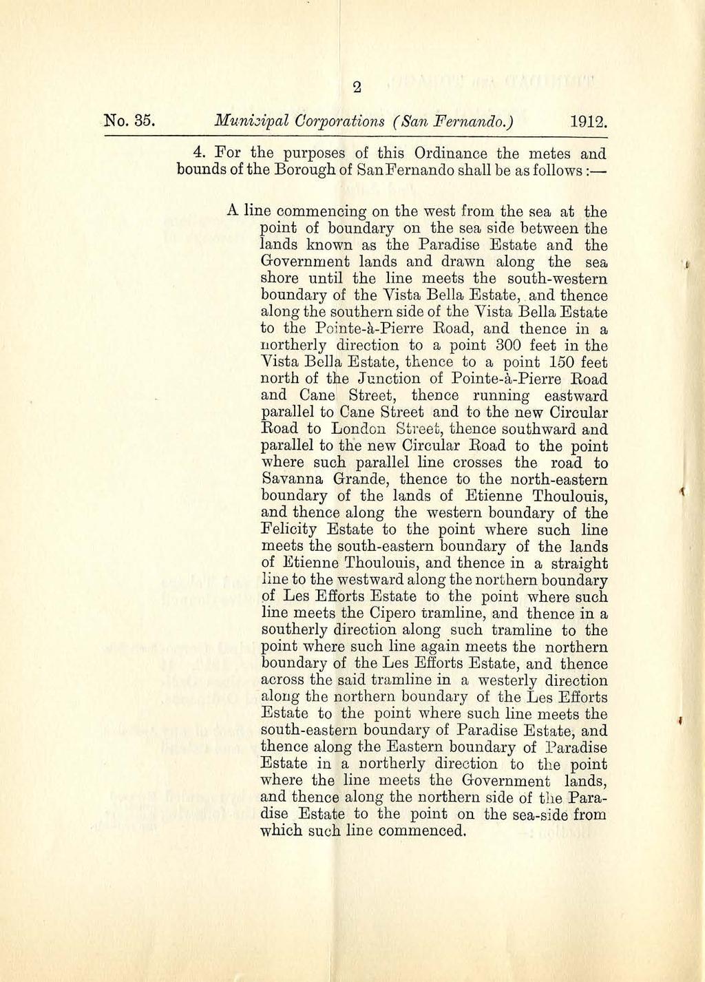 2 No. 35. Muni-ipal Corporations (San Fernando.) 1912. 4.