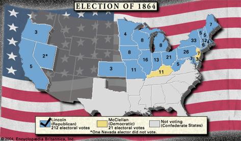 Election of 1864 Democrats nominated McClellan, called for peace and weary of war Lincoln-Johnson