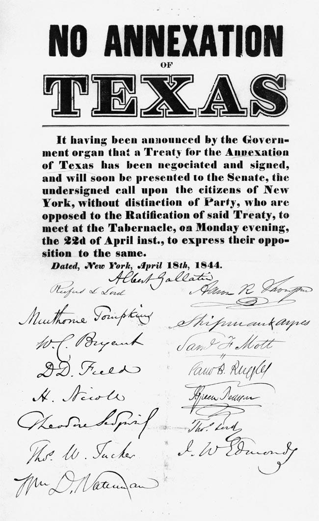 Texas annexation denied Jackson and Van Buren put off annexation due to
