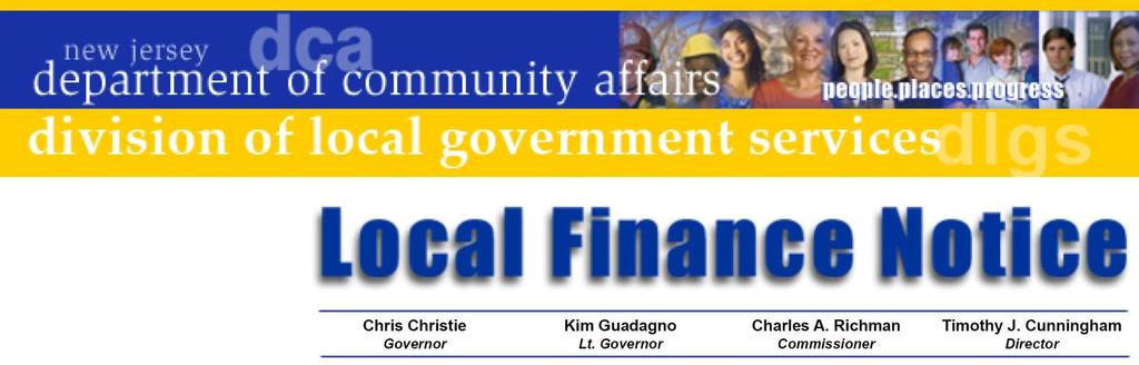 LFN 2016-01 January 25, 2016 Contact Information Director's Office V. 609.292.6613 F. 609.292.9073 Local Government Research V. 609.292.6110 F. 609.292.9073 Financial Regulation and Assistance V. 609.292.4806 F.