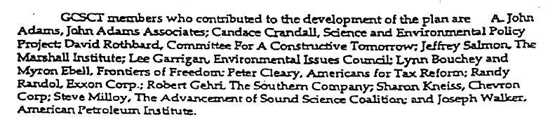 Excerpts from the 1998 American Petroleum Institute document called the Global Science Communications Plan
