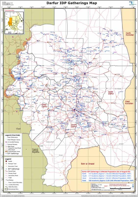 Darfur IDP Gatherings Map 16 16 Humanitarian Information Centre (HIC) for Darfur, Map