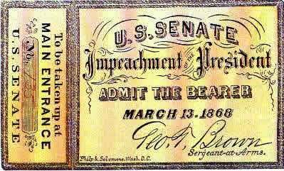 The impeachment of President Johnson March 1867