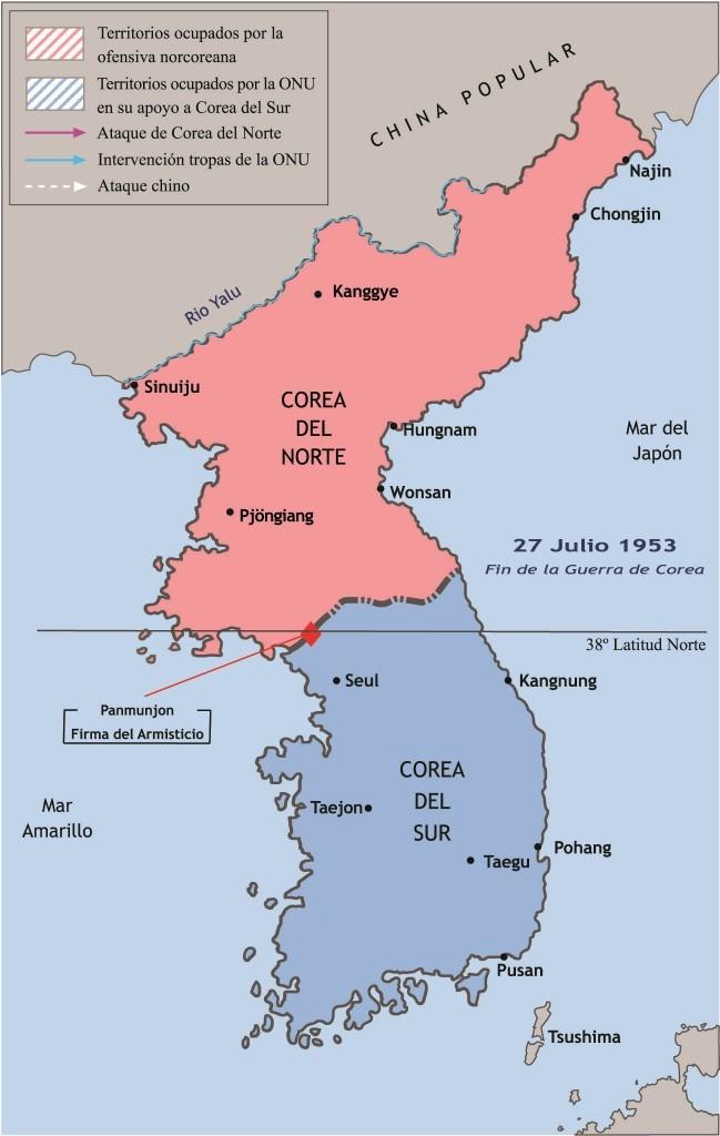 This meant that the USA was also worried by the communist threat in Asia, and the Cold War was extended to Asia. War in Korea (1950) Before the Second World War Korea was a colony of Japan.