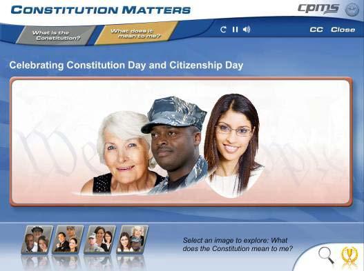 Constitution-at-a-Glance D-Link Animation with images of people belonging to different race, color, age, and