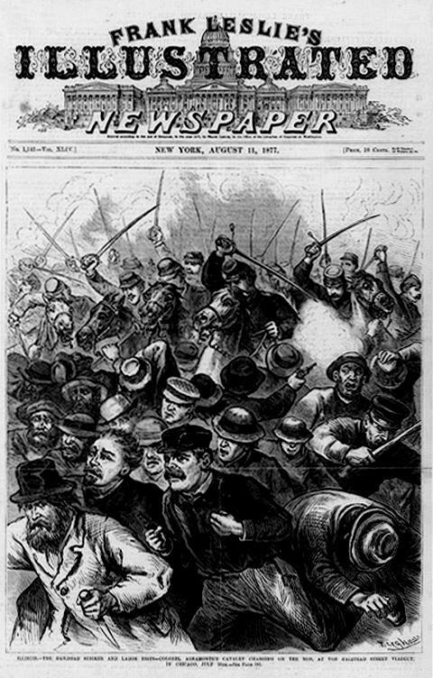 The Great Railroad Strike 1877 July, 1877 B & O RR strike - protest wage cuts.