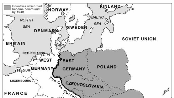 Activity 2 On the following map, find the Iron Curtain that Churchill mentioned.