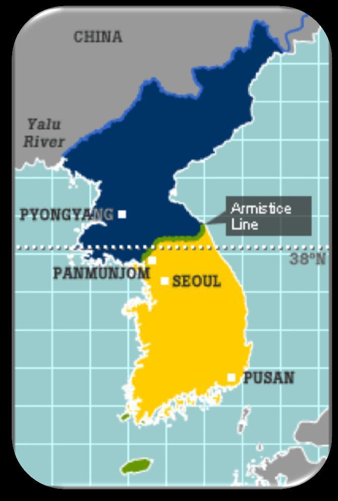 By 1951 UN forces had pushed Chinese and North Koreans back across the 38th parallel. An armistice was signed July 1953. The Korean War was an important turning point in the Cold War. 1. Instead of just using political pressure and economic aid to contain communism, the United States began a major military buildup.