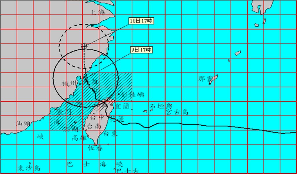 Moving Path of Typhoon Morakot 08/09 08/08 08/07 08/06 08/05/2009 :Center Position at 08:00 :Center Position at 20:00 Aug 5 6 Moved fast toward Taiwan Aug.