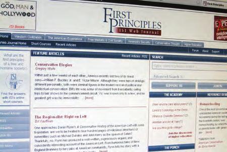First Principles Web Journal First Principles, ISI s new web journal, is the premiere showcase for ISI content, featuring both new articles and classic material from prominent conservative authors