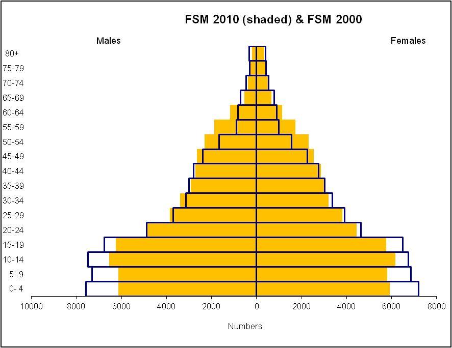 Summary Analysis of Key Indicators FSM 2010 Census of Population and Housing about 22 years in 2010.