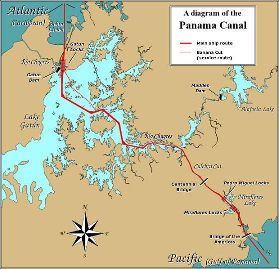Panama Canal Route through