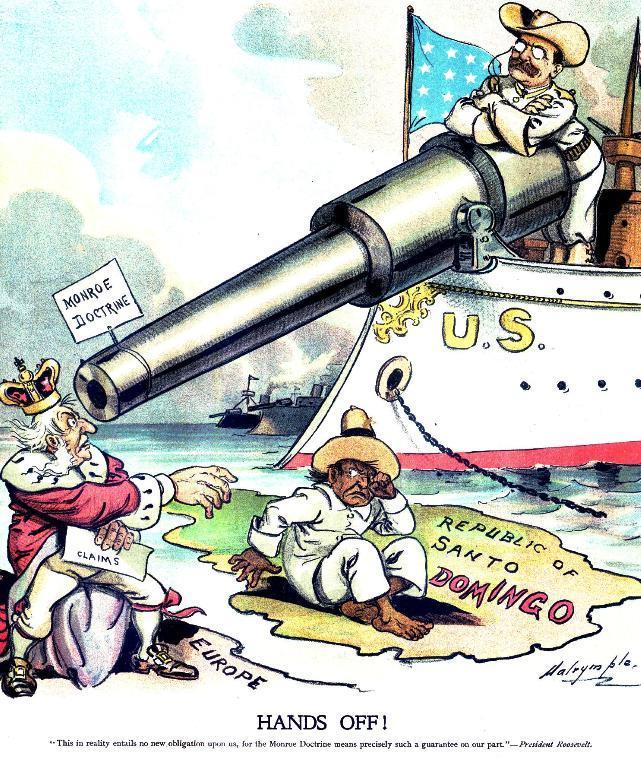 Roosevelt Corollary Monroe Doctrine TR promises to control Latin America with a Big Stick Chronic wrongdoing may, in America, as elsewhere, ultimately require intervention by some civilized nation,