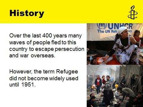 Slide 3: History This slide will include a brief history of refugees and how this history has shaped the world we live in today. You may include: 1.