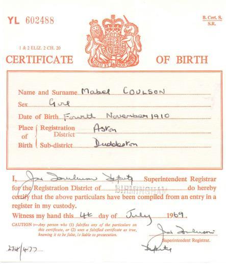 parents or adoptive parents, together with an official document