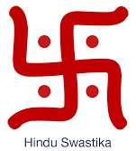 History of the Swastika The word swastika, or Hakenkreuz (Ger., hooked cross) comes from the Sanskrit svastika, which means good fortune or well-being.