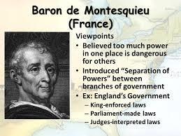 Montesquieu s view of separation of power and John