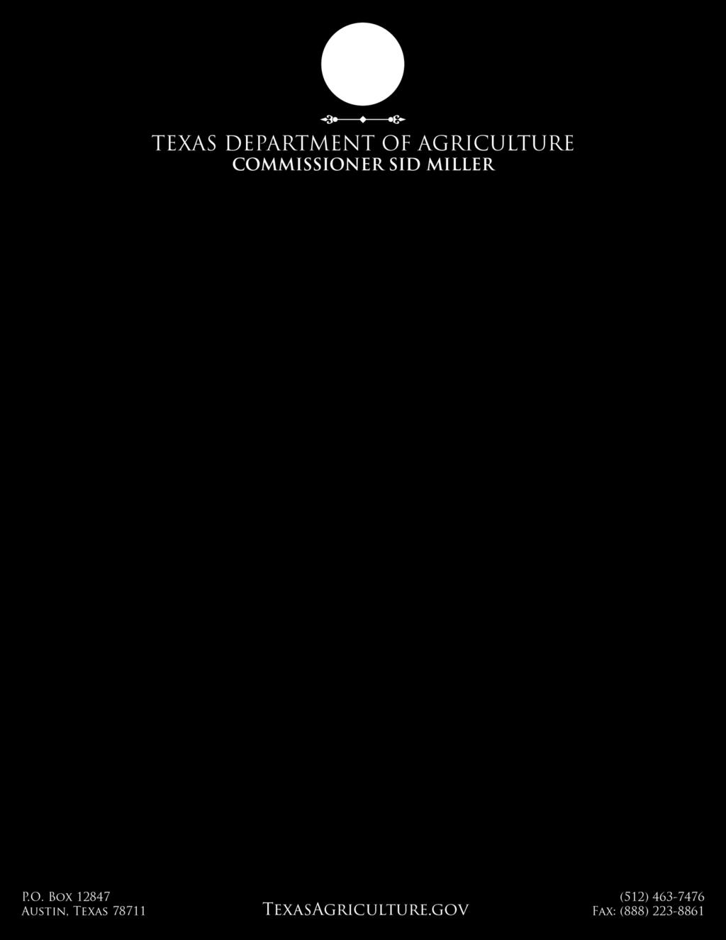 January 14, 2015 To Whom It May Concern: The Texas Department of Agriculture (TDA), Food and Nutrition (F&N) requires all new nongovernmental organizations applying to participate as a sponsor in the