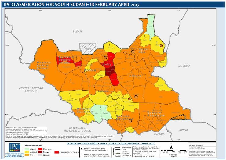 SOUTH SUDAN Context The nutrition situation remains critical (> GAM rate above 15 %) Areas of concern: Unity state (famine), Jonglei state and the Greater Equatoria.