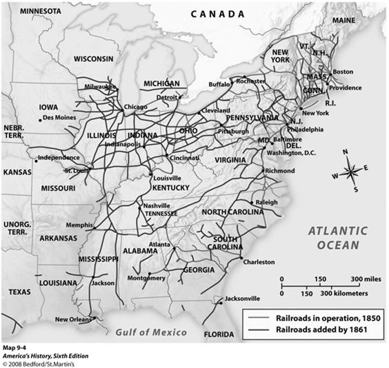 Erie RR PA RR NY Central RR RR Lines Baltimore & Ohio (B & O) Increased Trade lumber from NW wheat to Chicago to East livestock (hogs) manufactured goods to West Impact of RR s John Deere steel plow