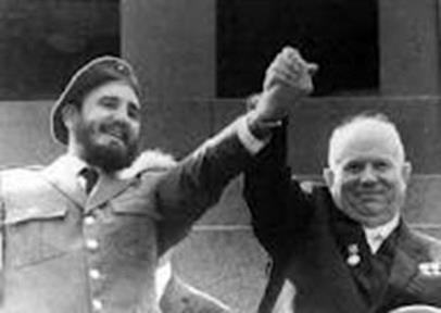 Cuban Missile Crisis USSR + Cuba Nikita Khrushchev Soviet Premier Promises to support Cuba Summer of 1962