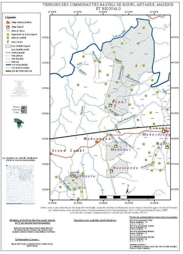 Example of Community Map produced with the Bagyeli, Cameroon (Nelson