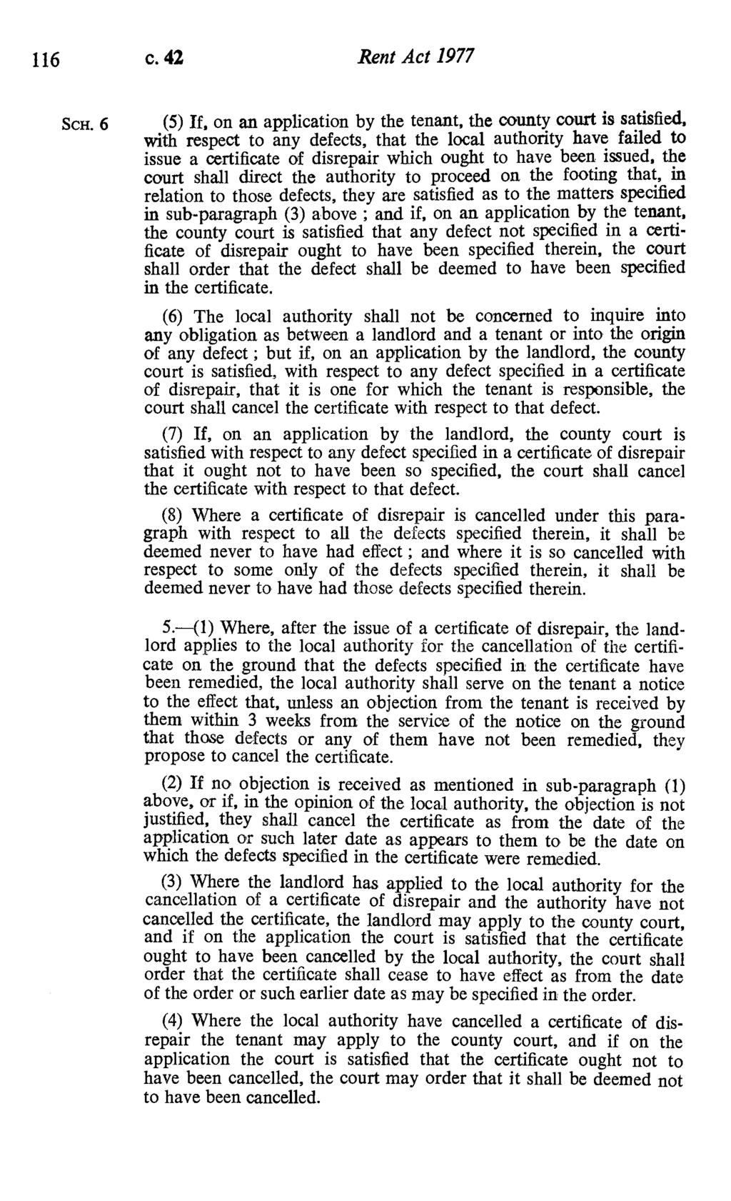 116 c. 42 Rent Act 1977 SCH.