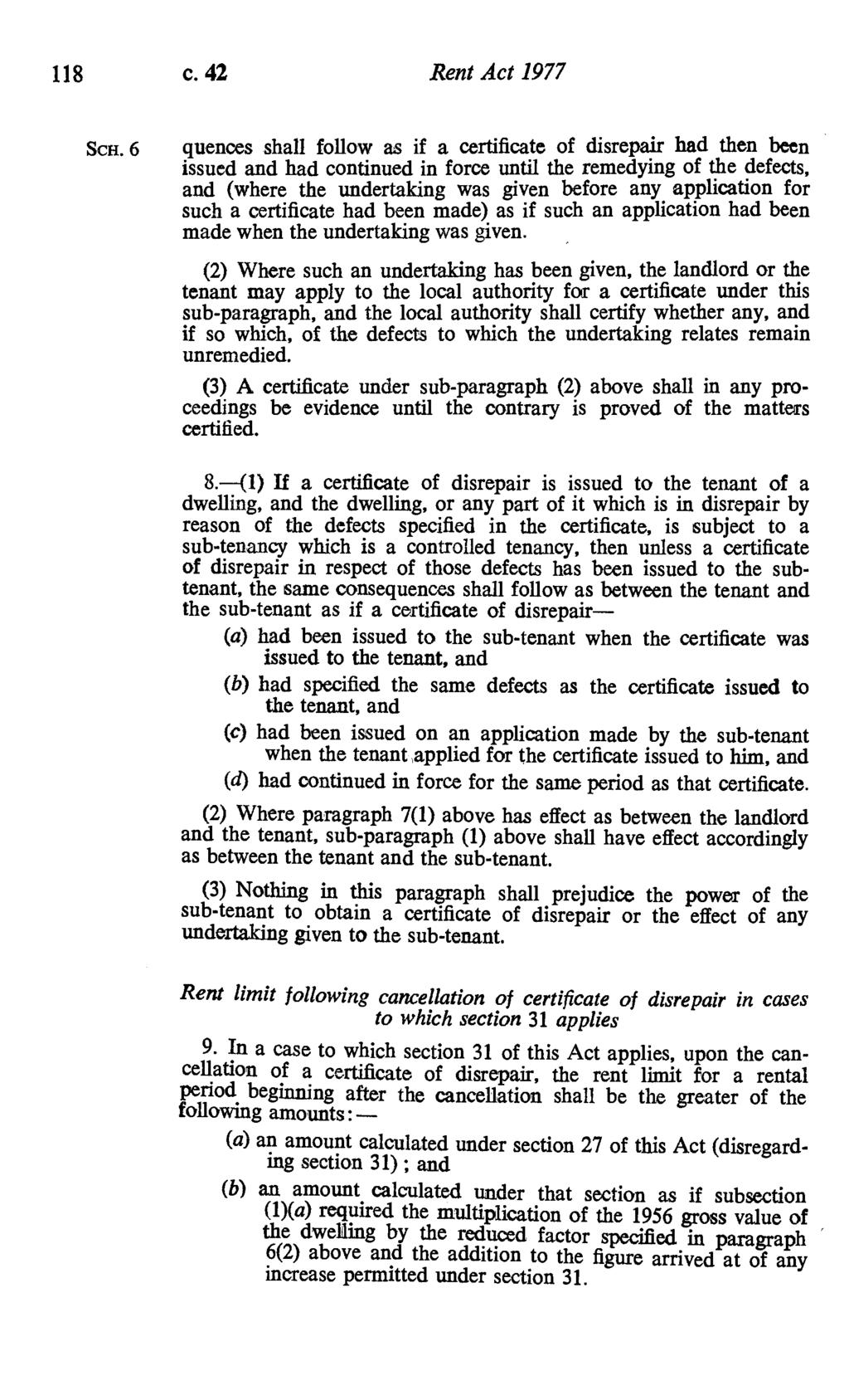 118 c. 42 Rent Act 1977 Scu.