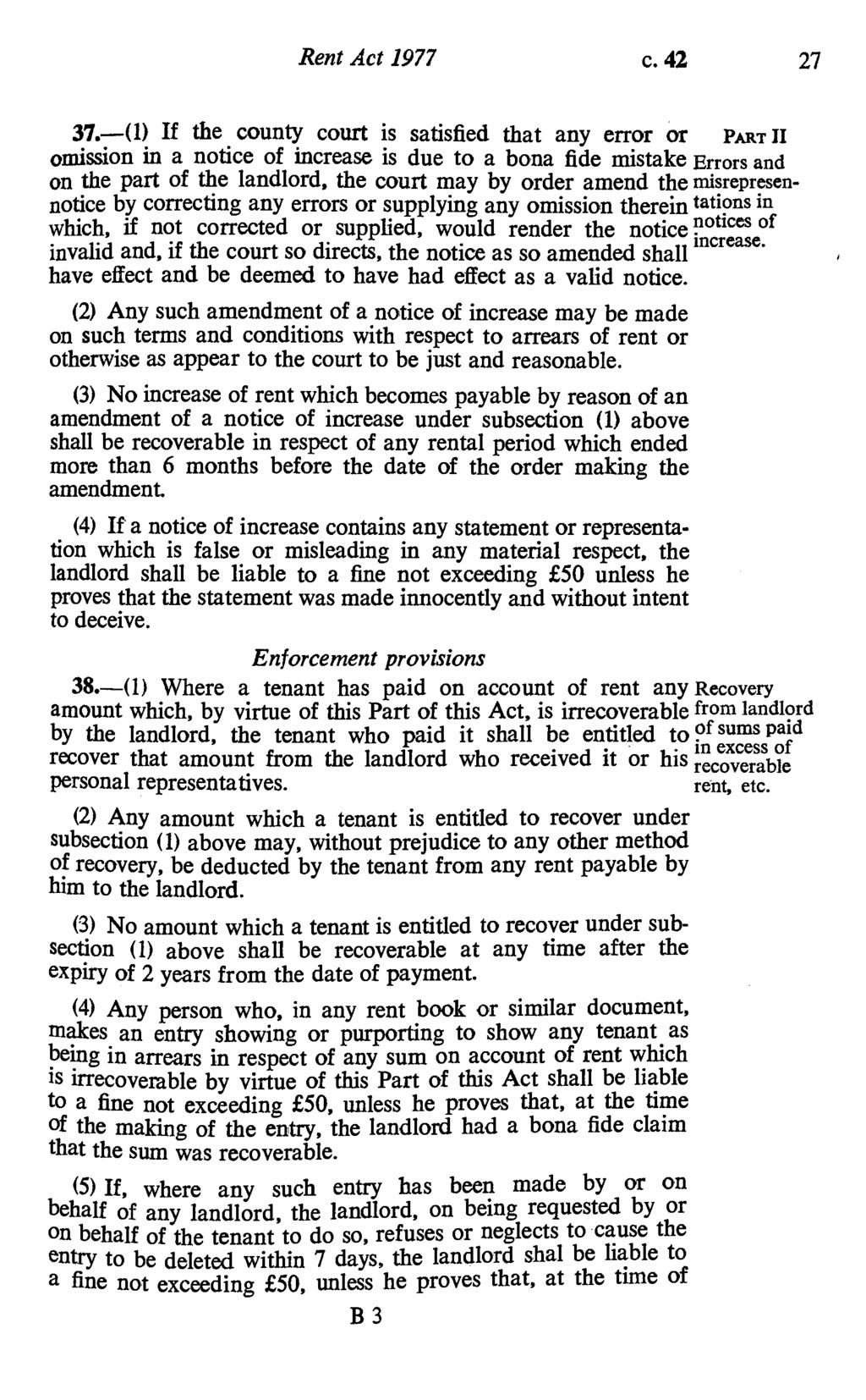 Rent Act 1977 c. 42 27 37.