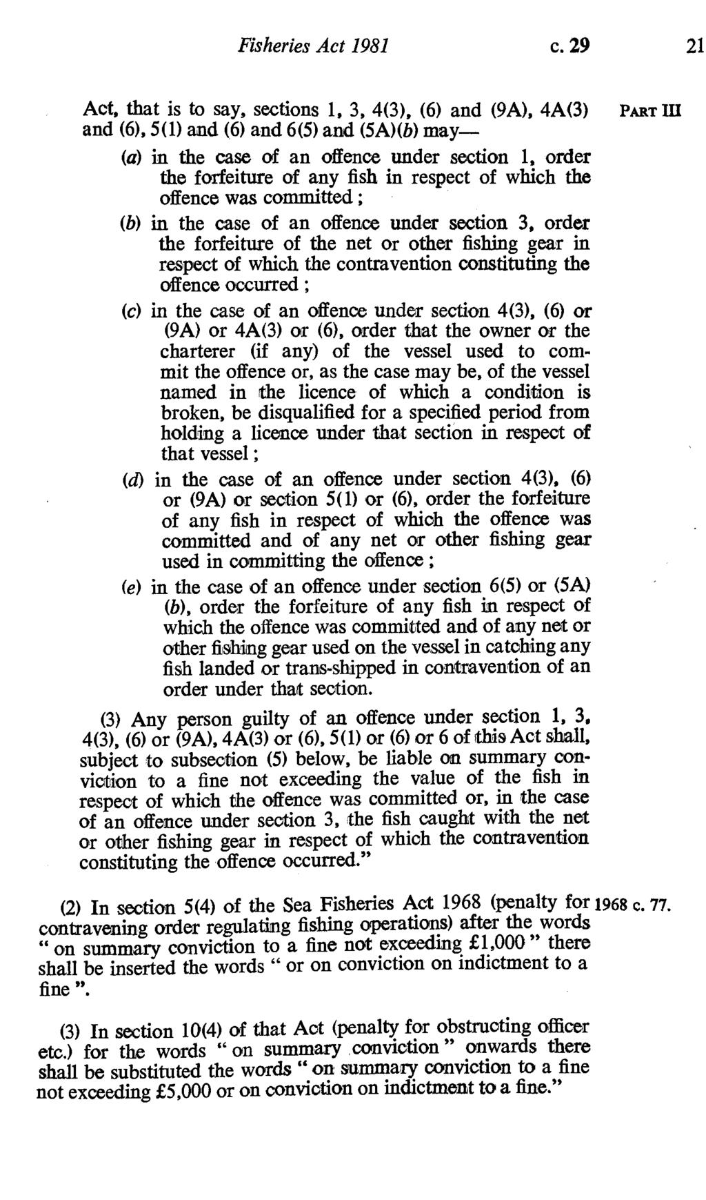 Fisheries Act 1981 c.