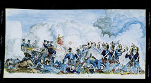Present at the battle, Chamberlain watched as Mexican forces overran an artillery emplacement.