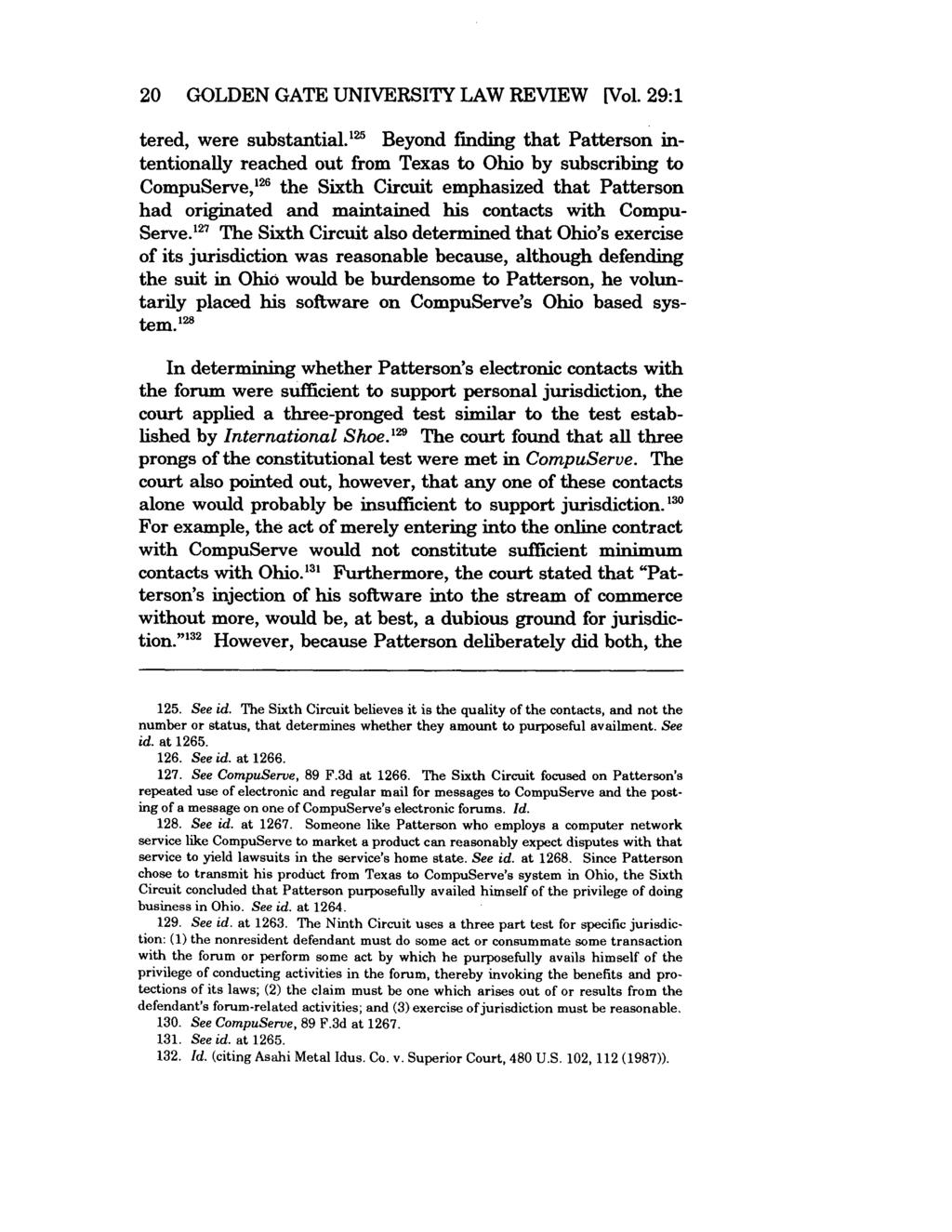 Golden Gate University Law Review, Vol. 29, Iss. 1 [1999], Art. 5 20 GOLDEN GATE UNIVERSITY LAW REVIEW [Vol. 29:1 tered, were substantial.
