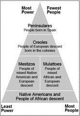Colonial Society Divided A Race and Class System Latin America has social classes that determine jobs and authority: Peninsulares born in Spain, they head colonial government, society Creoles