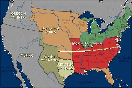 Missouri Compromise Line (36, 30). Except Missouri.