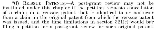 27 Strategic Considerations No post-grant review (PGR) on claims confirmed in reissue. 325(f): PGR vs. IPR more likely than not vs.