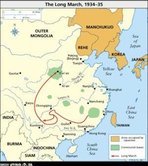 CHANGES IN CHINA: 1900-1949 Mao recruited peasants, trained them in guerrilla warfare to fight nationalists Nationalists outnumbered communists, drove