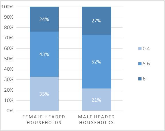 Gender 5 The majority of the interviewed households are headed by men, 82 percent, versus 18 percent of household headed by women.