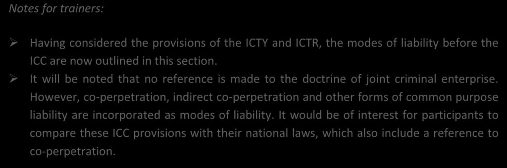 INTERNATIONAL CRIMINAL LAW & PRACTICE TRAINING MATERIALS ICLS 9.2.3.