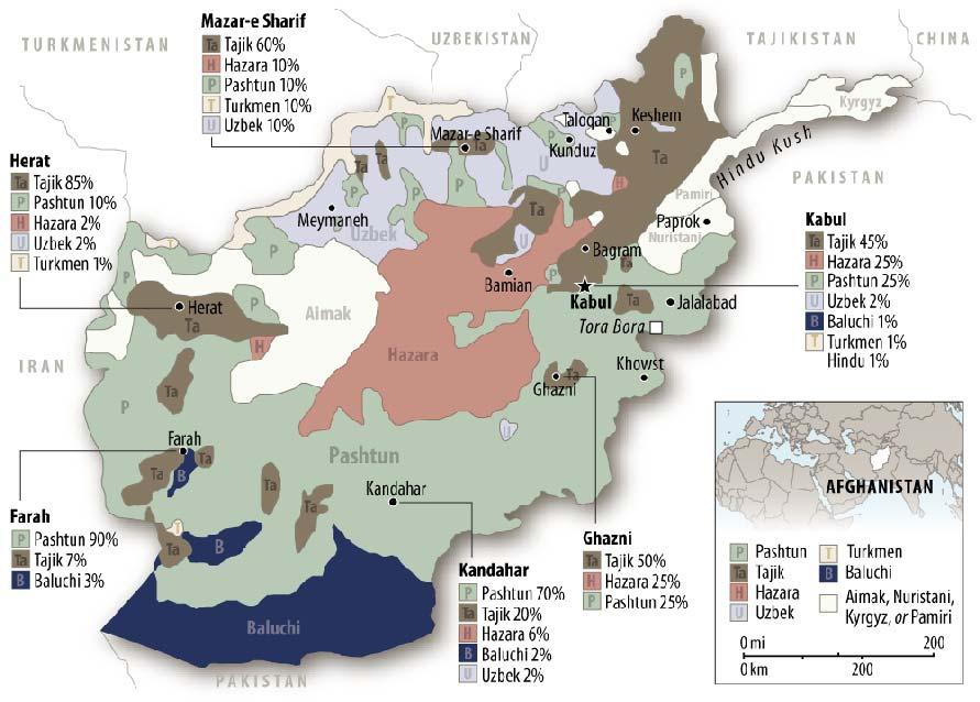 Figure 1. Map of Afghan Ethnicities Source: 2003 National Geographic Society, http://www.afghan-network.net/maps/afghanistan-map.pdf. Adapted by Amber Wilhelm, CRS.