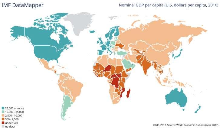 Nominal GDP per capita in 2016 (IMF) http://www.imf.
