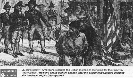 Conflicts with Britain British expected Americans to defend French West Indies, so attacked US merchant ships, seizing about 300 Impressed & imprisoned American sailors.