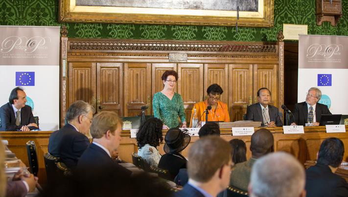 Hazel Blears, former Government Minister and Member of Parliament of the United Kindom, 17 June 2014, at the UK Parliament, London When I found out what the Pledge to Peace was really about, I