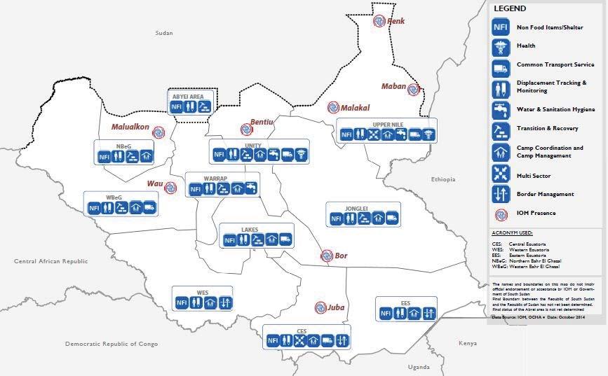 Presence and capacity in South Sudan and overall requirements for the year IOM has had an opera onal presence in South Sudan since 2005, though the country office was established in 2011 following